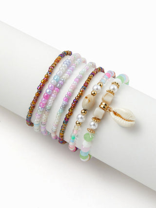 7PCS SHELL BEADED BRACELET SET