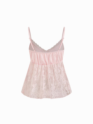 Lace Sweetheart Ruffle Cami Top