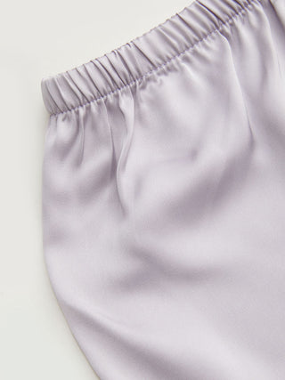 Satin V-neck Lace Trim Cami Top & Mid Rise Lace Hem Shorts Loungewear Set