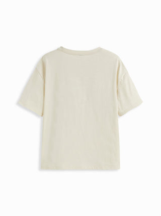 Cotton-blend Cat Graphic Short Sleeve Oversized Tee