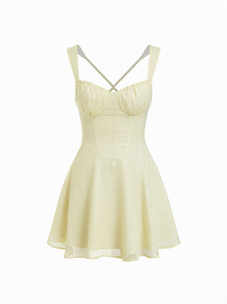 Shimmer Chiffon Sweetheart A-line Mini Dress