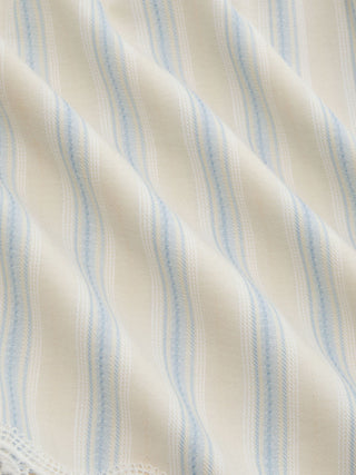 Cotton-blend Mid Rise Striped Lace Trim A-line Mini Skirt