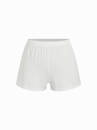 Cotton-blend Mid Rise Striped Lace Trim A-line Mini Skirt