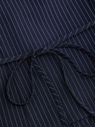 Striped Short Sleeve Ruched Drawstring Shirt