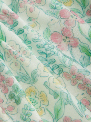 Floral V-neck Bowknot Lace Trim Milkmaid Maxi Dress