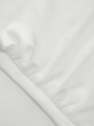 Cotton-blend Boat Neck Ruched Short Sleeve Tee