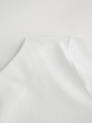 Cotton-blend Boat Neck Ruched Short Sleeve Tee