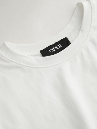 Cotton Short Sleeve Bubble Hem Oversized Crop Tee