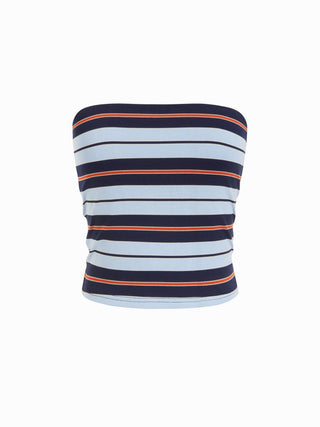Stripe Backless Crop Bandeau Top