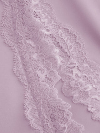 Satin Lace Trim Split Mermaid Maxi Dress