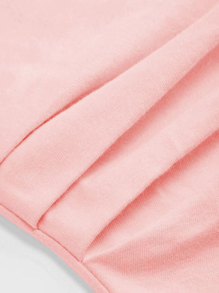 Cotton-blend Boat Neck Ruched Asymmetrical Hem Tee