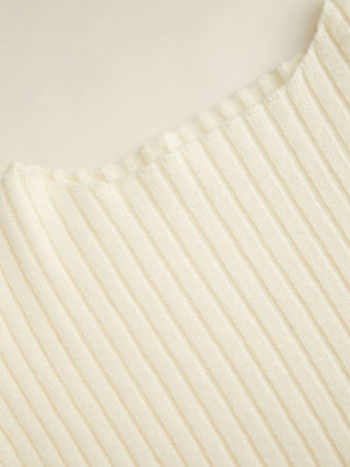 Knit Boat Neck Top With Belt