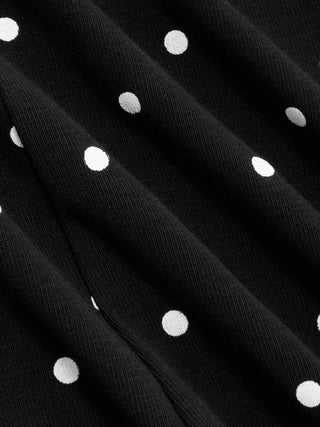 Cotton-blend Polka Dot Lace Trim Bandeau Top