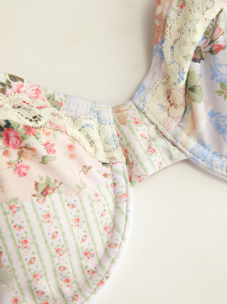 Sweetheart Underwire Cheeky Pleated Floral Bikini Set