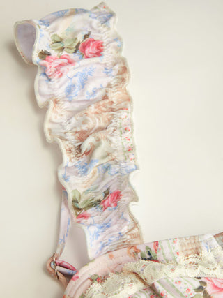 Sweetheart Underwire Cheeky Pleated Floral Bikini Set