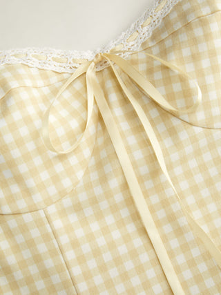 Cotton-blend Sculptural Gingham Halter Neckline Shirred A-line Maxi Dress