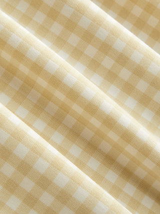 Cotton-blend Sculptural Gingham Halter Neckline Shirred A-line Maxi Dress
