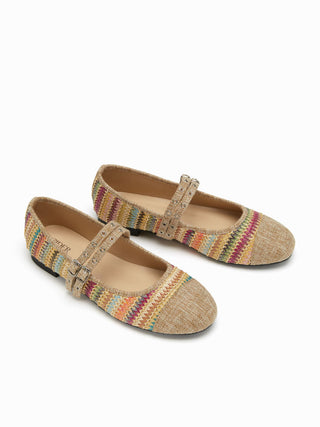 KNITTED MARY JANE FLATS