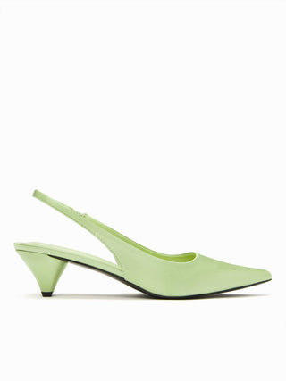 POINTED-TOE SLINGBACK KITTEN HEELS