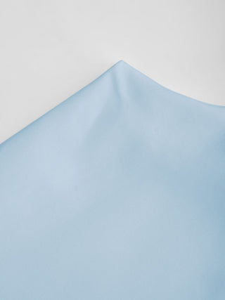 Cotton-blend Stand Collar Ruched Short Sleeve Tee