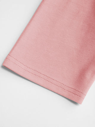 Cotton-blend Scoop Neckline Mid-length Sleeve Tee