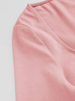 Cotton-blend Scoop Neckline Mid-length Sleeve Tee