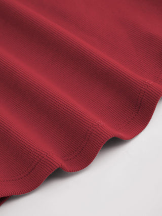 Cotton-blend High Stretch Boat Neck Ribbed Tank Top