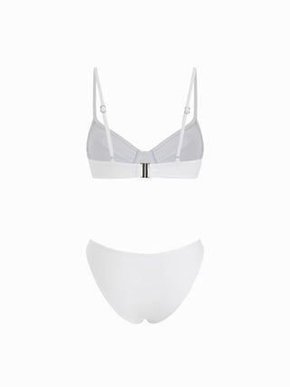Sweetheart Underwire Ruched Mesh 3 Piece Bikini Set With Shorts