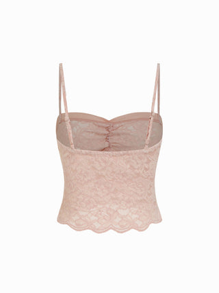 Lace Sweetheart Crop Top & Low Rise Shorts Loungewear Set