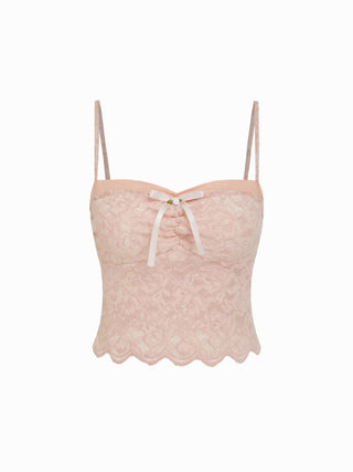 Lace Sweetheart Crop Top & Low Rise Shorts Loungewear Set