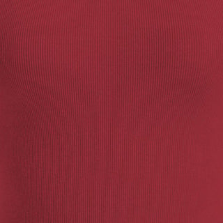 Cotton-blend High Stretch Boat Neck Ribbed Tank Top