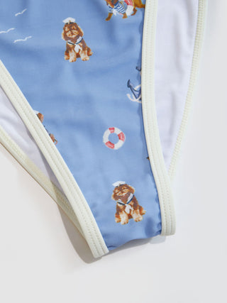 Halter Neckline Animal Graphic Bowknot Triangle Bikini Set