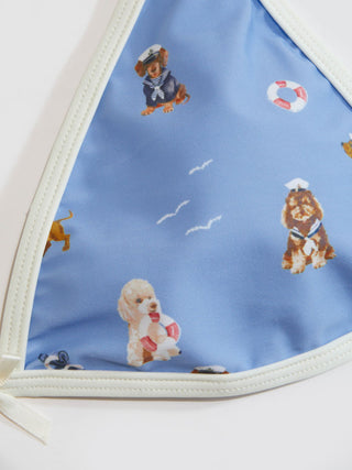 Halter Neckline Animal Graphic Bowknot Triangle Bikini Set