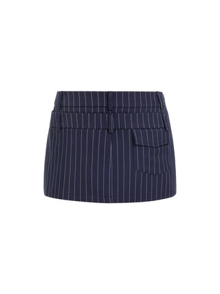 Low Rise Striped Metal Detail Pencil Mini Skirt