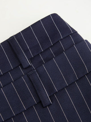 Low Rise Striped Metal Detail Pencil Mini Skirt
