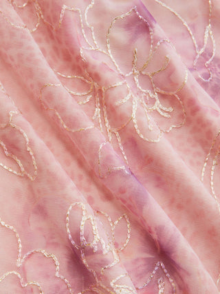 V-neck Floral Embroidery Sheer Tank Top