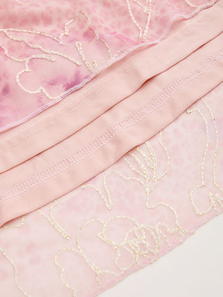 Floral Embroidery Mid Rise Mermaid Midi Skirt
