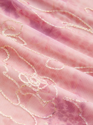 Floral Embroidery Mid Rise Mermaid Midi Skirt
