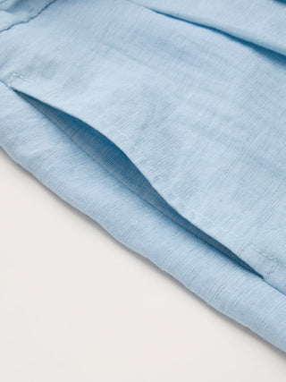 Crossover Waistband Linen Trouser