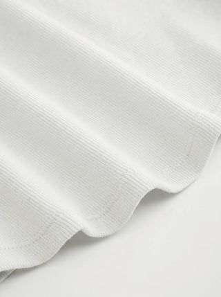 Cotton-blend High Stretch Boat Neck Ribbed Tank Top