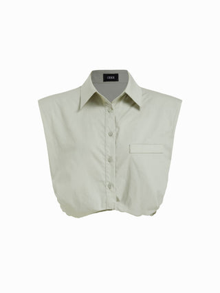 Cotton Short Sleeve Bolero Crop Shirt