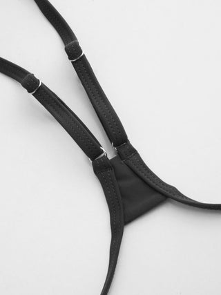 V-neck Tie Front Triangle Bikini Top