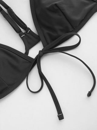 V-neck Tie Front Triangle Bikini Top