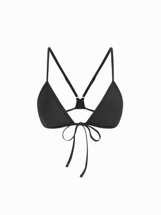 V-neck Tie Front Triangle Bikini Top