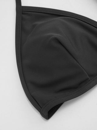 V-neck Tie Front Triangle Bikini Top