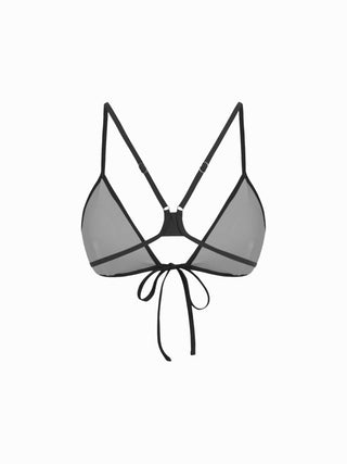 V-neck Tie Front Triangle Bikini Top