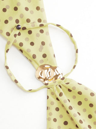 Chiffon Halter Neckline Polka Dot Metallic Decor Backless Top