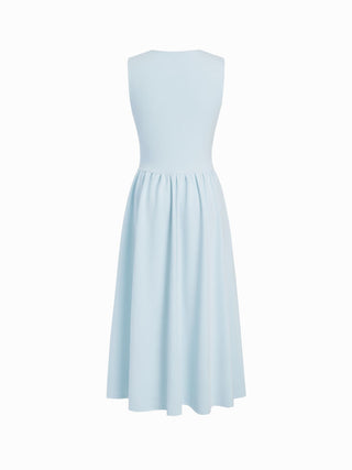 Round Neckline Ruched Maxi Dress