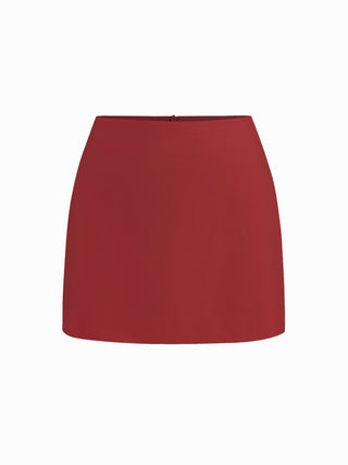 Linen-blend Ruched Criss Cross Backless Cami Top With Mini Skirt Set