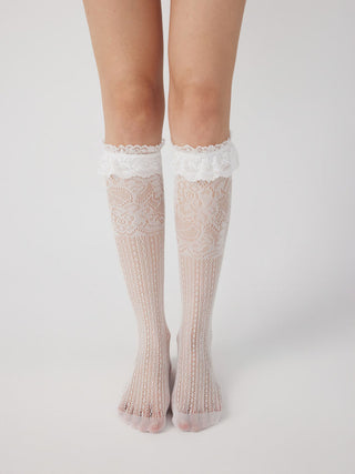 LACE TRIM OVER THE CALF SOCKS